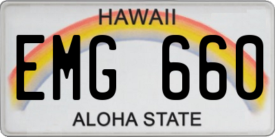 HI license plate EMG660