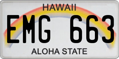 HI license plate EMG663