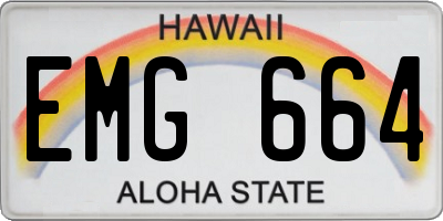 HI license plate EMG664
