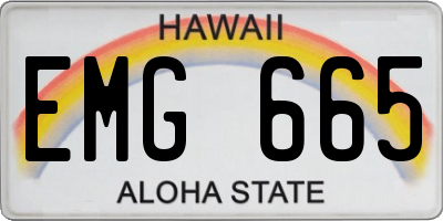 HI license plate EMG665
