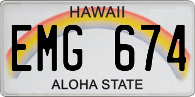 HI license plate EMG674