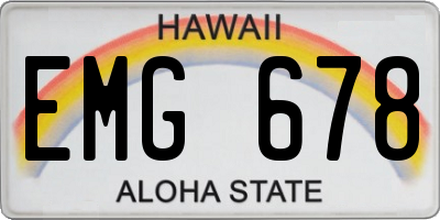 HI license plate EMG678