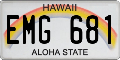 HI license plate EMG681