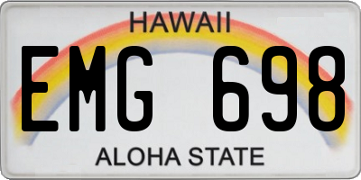 HI license plate EMG698