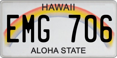 HI license plate EMG706