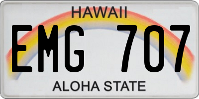 HI license plate EMG707