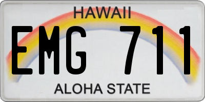 HI license plate EMG711