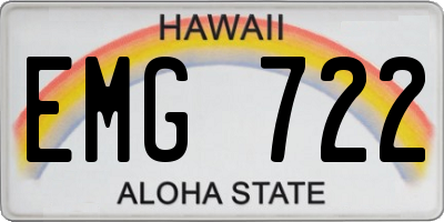 HI license plate EMG722