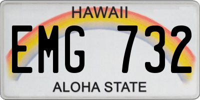HI license plate EMG732