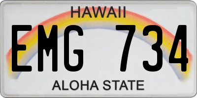 HI license plate EMG734