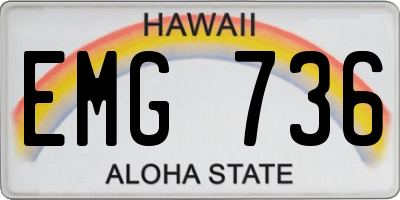 HI license plate EMG736