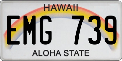 HI license plate EMG739