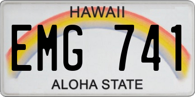 HI license plate EMG741