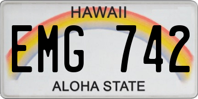 HI license plate EMG742
