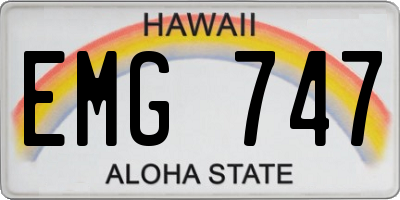 HI license plate EMG747