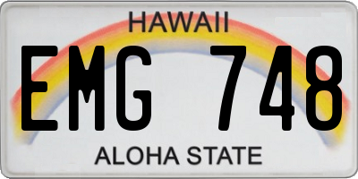 HI license plate EMG748