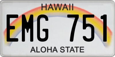 HI license plate EMG751