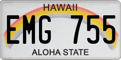 HI license plate EMG755