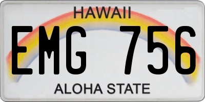 HI license plate EMG756