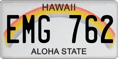 HI license plate EMG762