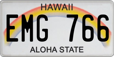 HI license plate EMG766