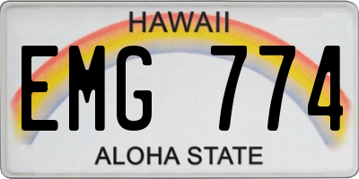 HI license plate EMG774