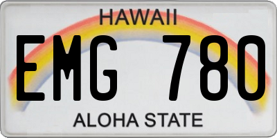 HI license plate EMG780
