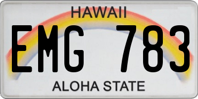 HI license plate EMG783