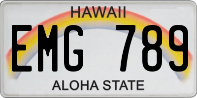 HI license plate EMG789