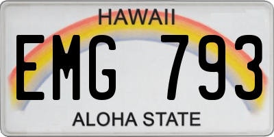 HI license plate EMG793