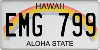 HI license plate EMG799