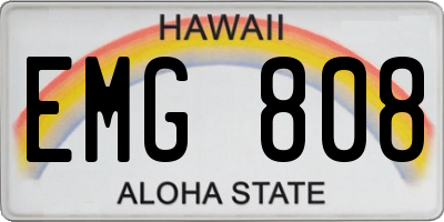 HI license plate EMG808