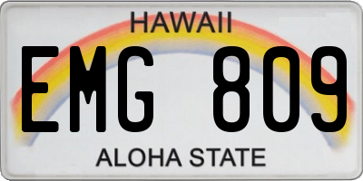 HI license plate EMG809