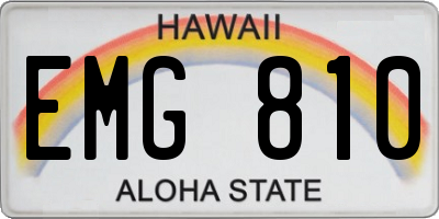 HI license plate EMG810