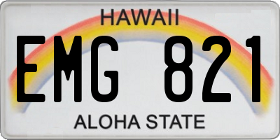 HI license plate EMG821