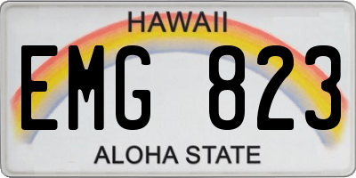 HI license plate EMG823