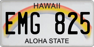 HI license plate EMG825