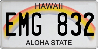 HI license plate EMG832