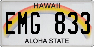 HI license plate EMG833