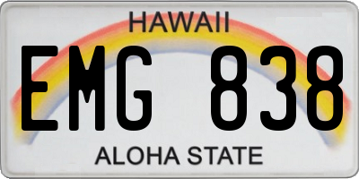 HI license plate EMG838