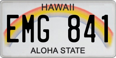 HI license plate EMG841