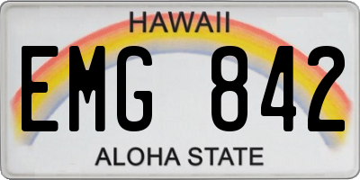 HI license plate EMG842
