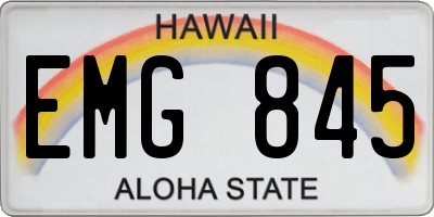 HI license plate EMG845