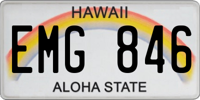 HI license plate EMG846