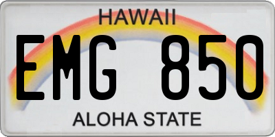 HI license plate EMG850