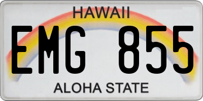 HI license plate EMG855
