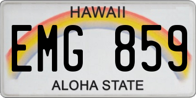 HI license plate EMG859
