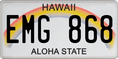 HI license plate EMG868