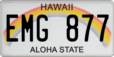 HI license plate EMG877