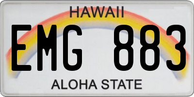 HI license plate EMG883